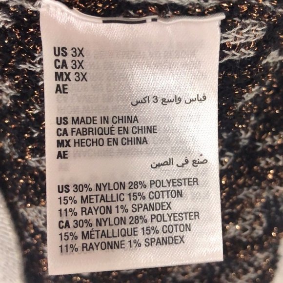 Alfani Scoop Neck Animal Print Metallic Detail Sweater NWT Sz 3X - Picture 12 of 13